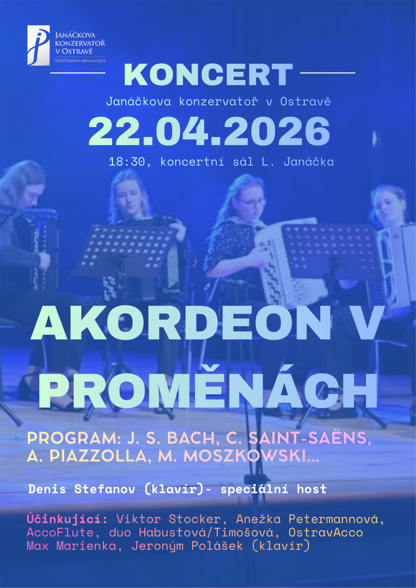 Zveme na již tradiční koncert Akordeonového oddělení Janáčkovy konzervatoře